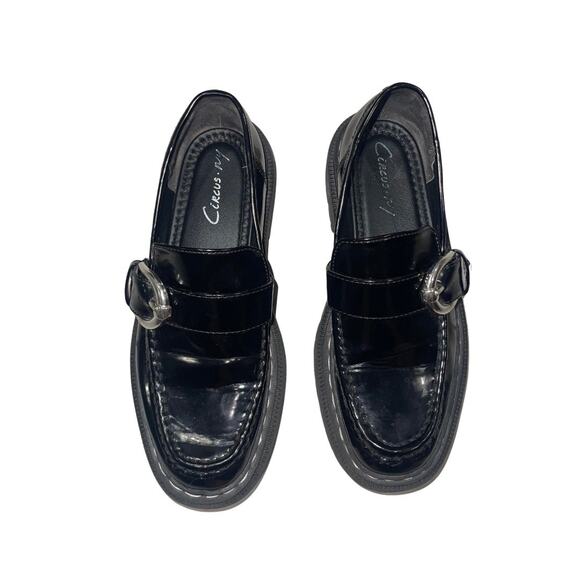 Circus Sam Edelman Shoes Women Black Loafers Chunky Rubber Sole Buckle Size 7 - Picture 1 of 5